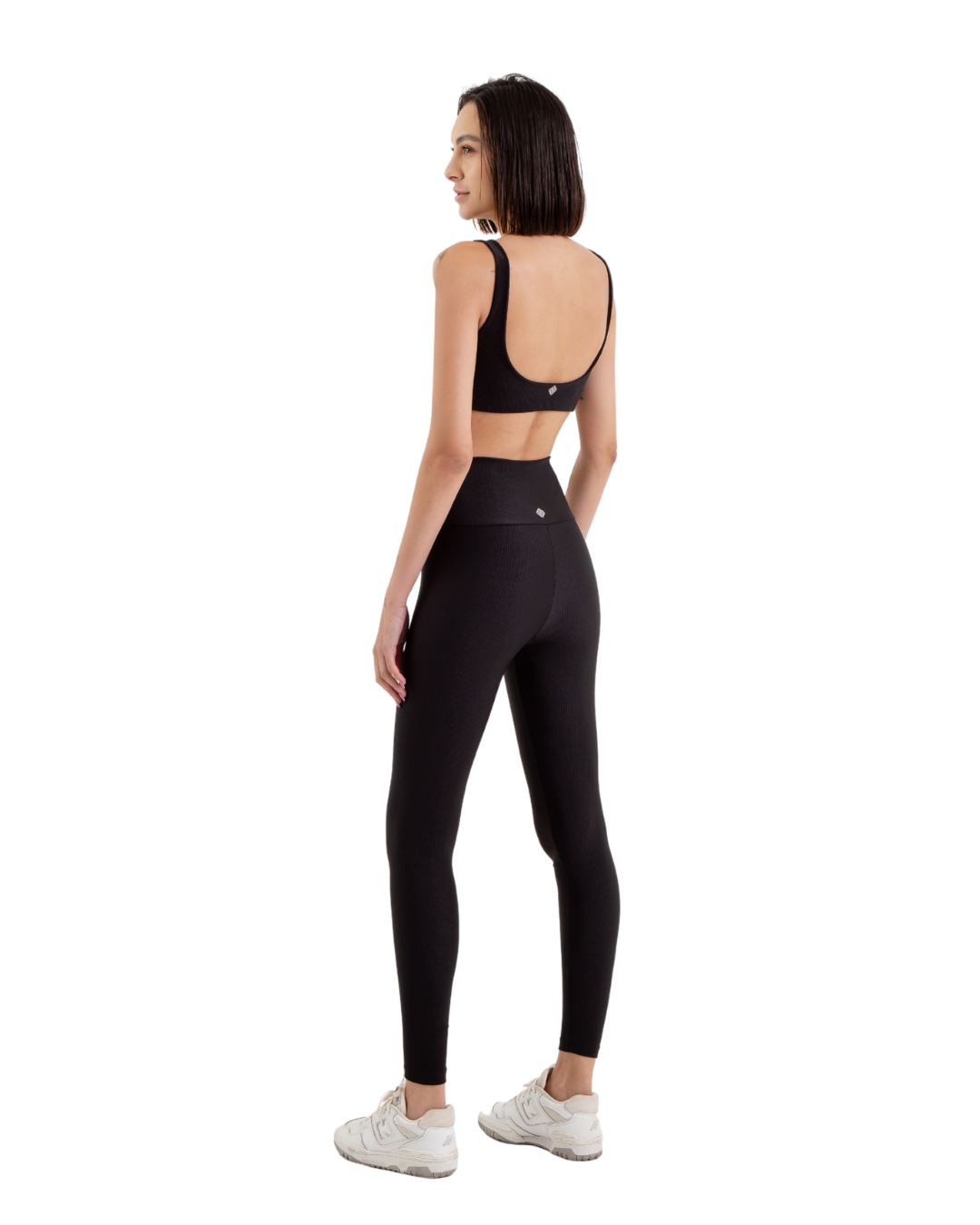 Conjunto Canelado Preto com Top Básico