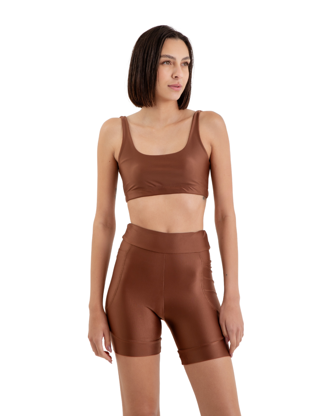 Conjunto Cappuccino Bermuda Isa com Top