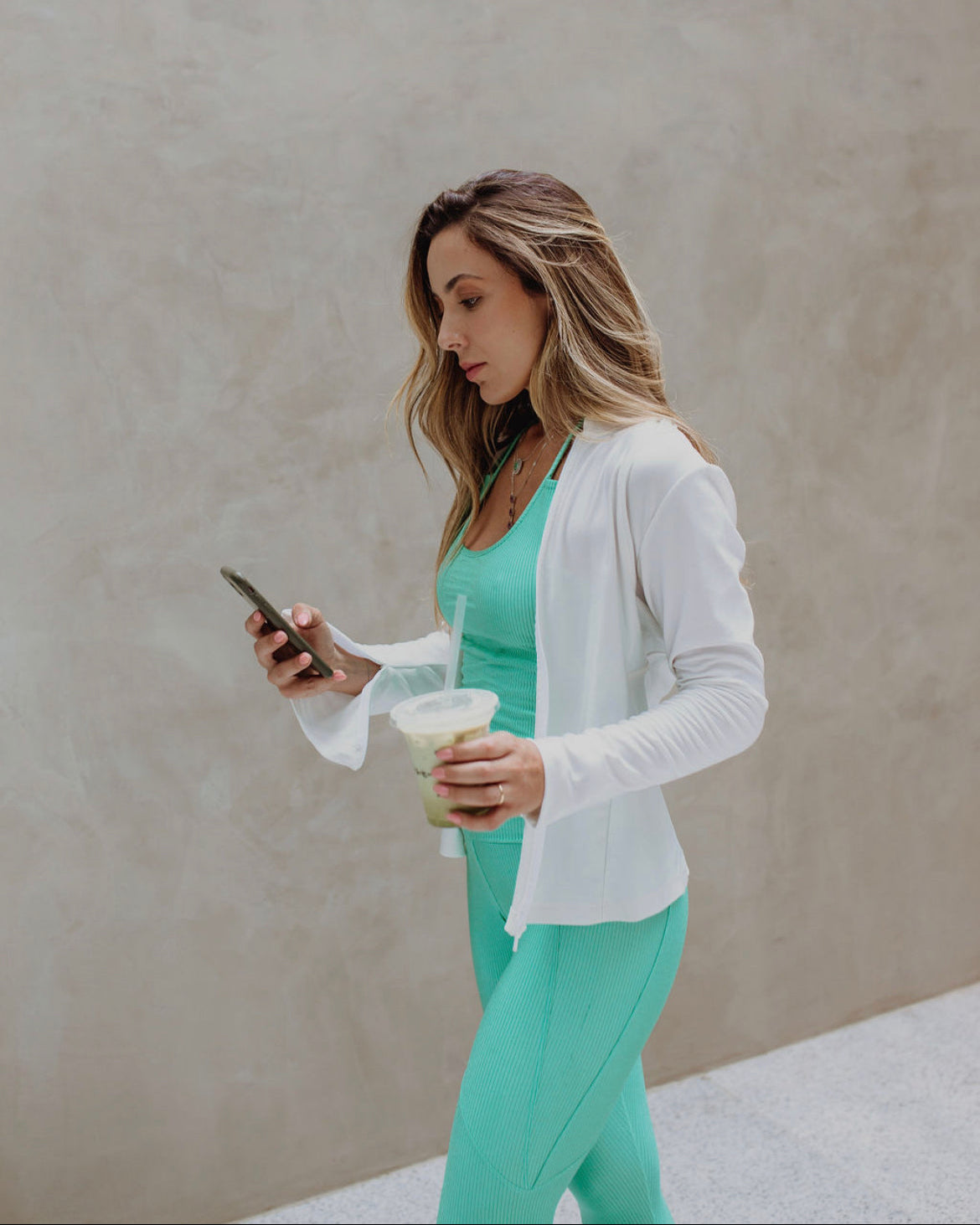 Blusa Lu Canelada - Verde Água