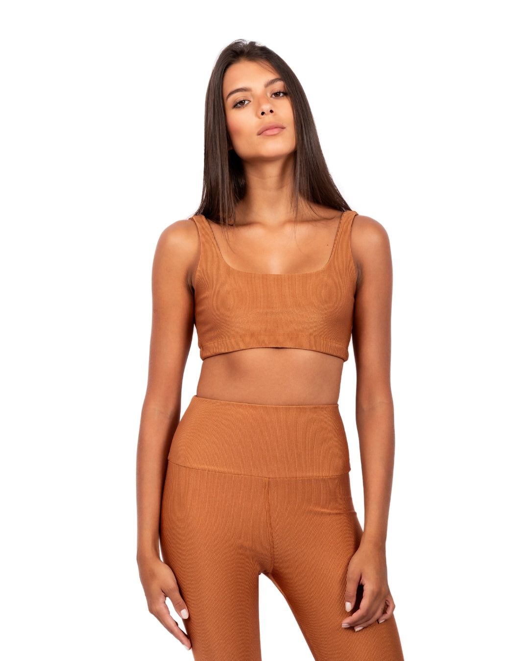 Conjunto canelado caramelo