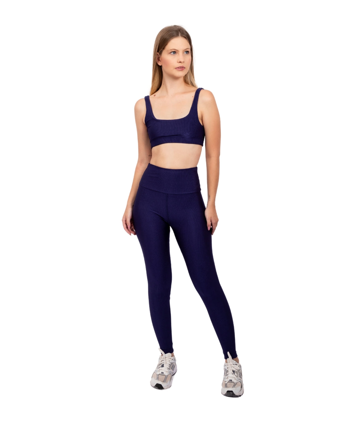 Conjunto canelado azul marinho