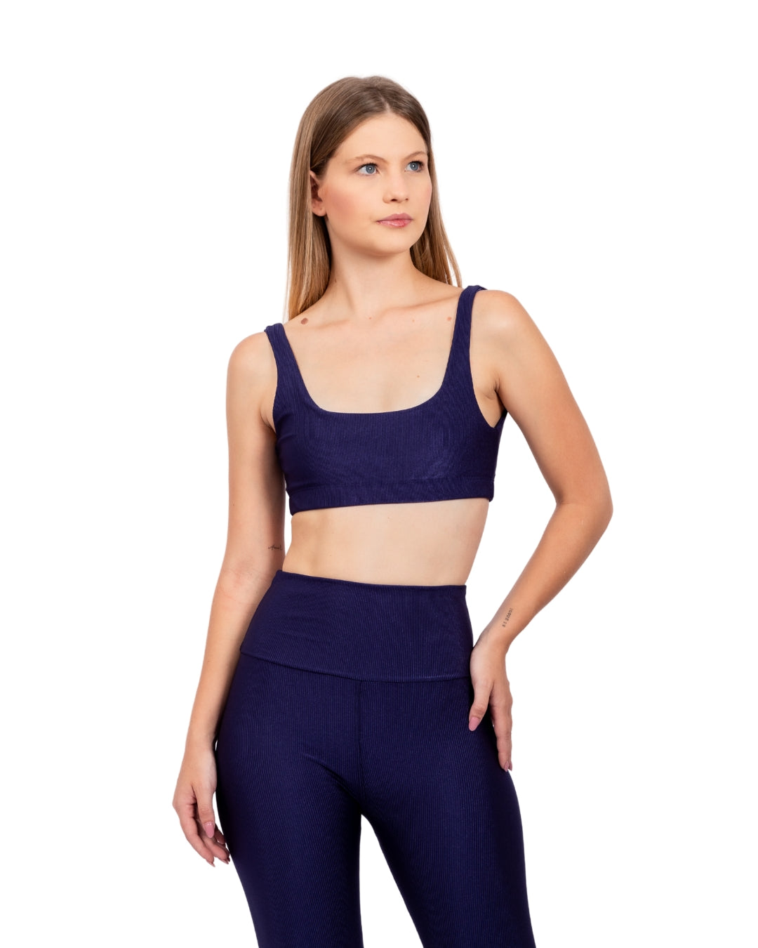 Conjunto canelado azul marinho